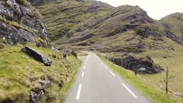 Pov Driving Ballaghasheen Pass Ring Kerry Ireland — Stock Video