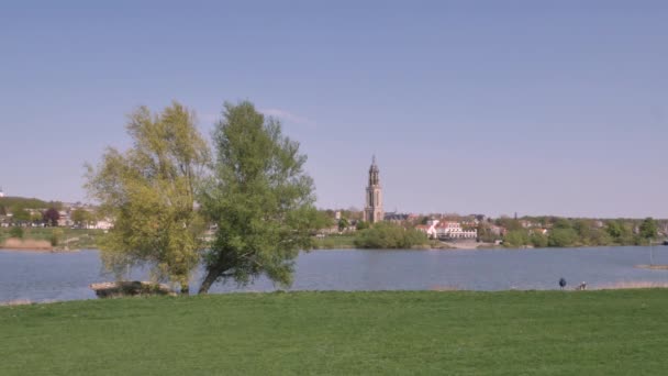 Imágenes Iglesia Rhenen Holanda Alond River Nederrijn — Vídeos de Stock