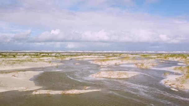 Hollanda Daki Schiermonnikoog Kum Tepelerinde Sular Yükseliyor — Stok video