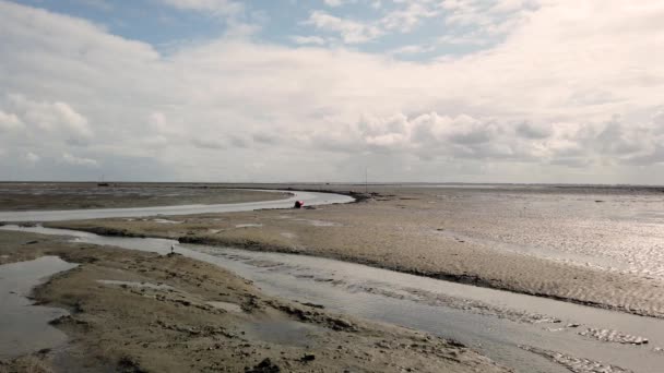 Wadden Denizi Ndeki Schiermonnikoog Limanında Gelgit Çadırı — Stok video