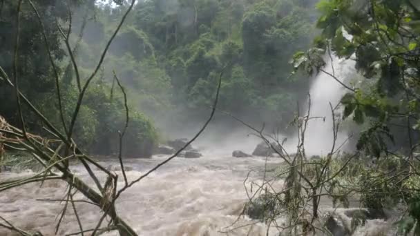 Imagens Cênicas Bela Cachoeira Paisagem Tropical — Vídeo de Stock