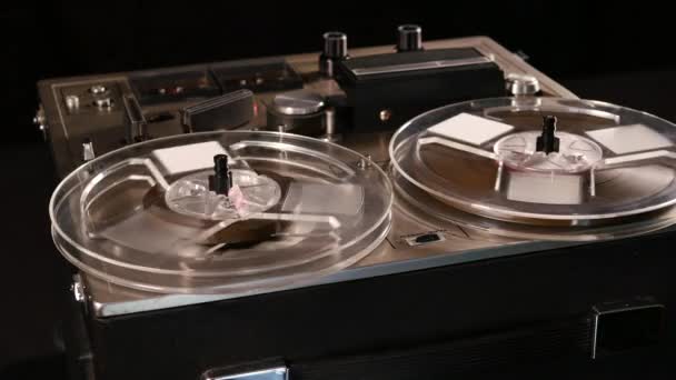 Studio Opname Van Een Oude Vintage Reel Naar Reel Taperecorder — Stockvideo