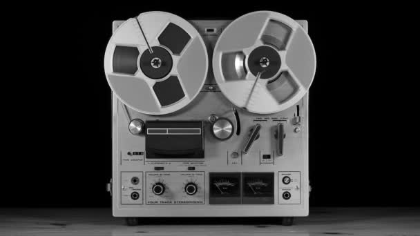 Studio Bild Gammal Vintage Reel Reel Taperecorder Spela Musik — Stockvideo