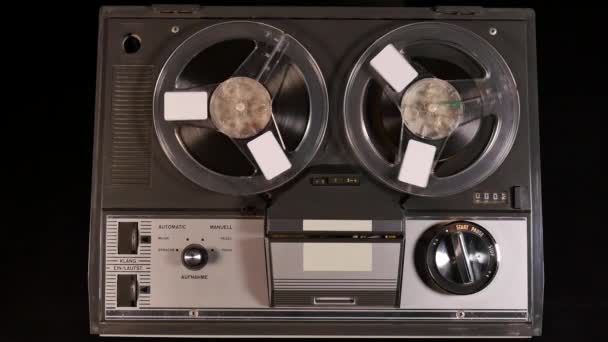Captura Estudio Viejo Carrete Vintage Carrete Taperecorder Reproducción Música — Vídeo de stock