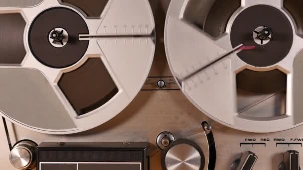 Studio Bild Gammal Vintage Reel Reel Taperecorder Spela Musik — Stockvideo