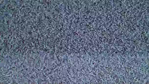 模拟老式电视肉质噪音的特写镜头 — 图库视频影像