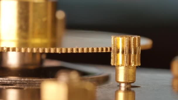 Mecanismo Engranajes Industriales Cogwheel Funcionamiento Macro Shot — Vídeos de Stock