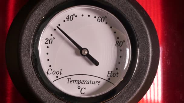 Close Upbeelden Van Industriële Thermometer Van Tot Hot — Stockvideo