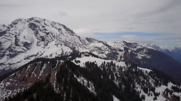 Scenic Aerial Footage Alps Mountains — Stock Video