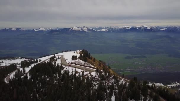 Sceniska Flygbilder Alpernas Berg — Stockvideo