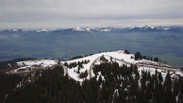 Sceniska Flygbilder Alpernas Berg — Stockvideo