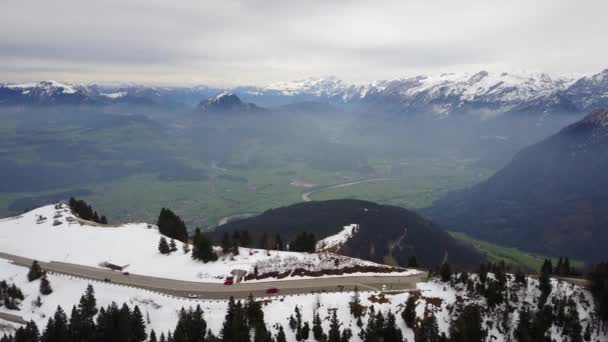 Malebné Letecké Záběry Pohoří Alp — Stock video