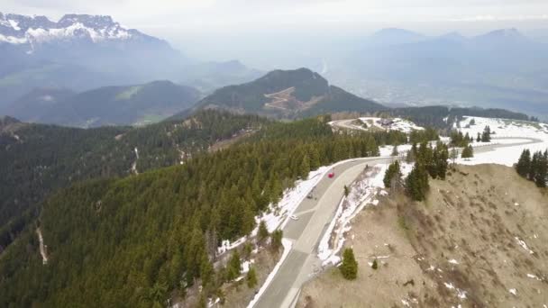 Imágenes Aéreas Escénicas Las Montañas Los Alpes — Vídeo de stock