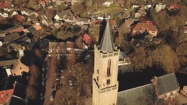 Imagens Igreja Rhenen Holanda Alond River Nederrijn — Vídeo de Stock