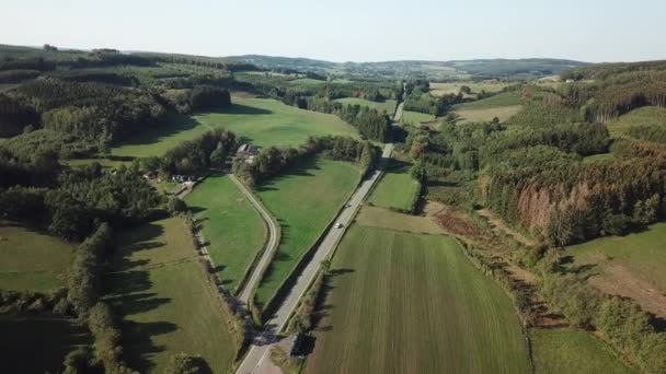 Flygfoto Skog Och Landskap Belgiska Ardennerna — Stockvideo