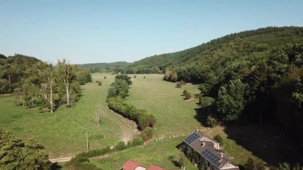 Bos Landschapsantenne Belgische Ardennen — Stockvideo