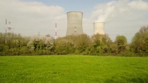 Central Nuclear Central Nuclear Una Central Térmica Que Fuente Calor — Vídeo de stock