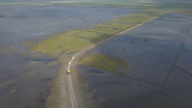 Mand Adası yakınlarındaki Wadden Denizi Unesco Ulusal Parkı Kuzey Denizi Avrupa