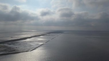 Mand Adası yakınlarındaki Wadden Denizi Unesco Ulusal Parkı Kuzey Denizi Avrupa