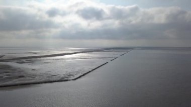 Mand Adası yakınlarındaki Wadden Denizi Unesco Ulusal Parkı Kuzey Denizi Avrupa