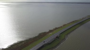 Danimarka Wadden Ulusal Parkı 'ndaki Romo adasına giriş yolu