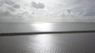 Danimarka Wadden Ulusal Parkı 'ndaki Romo adasına giriş yolu