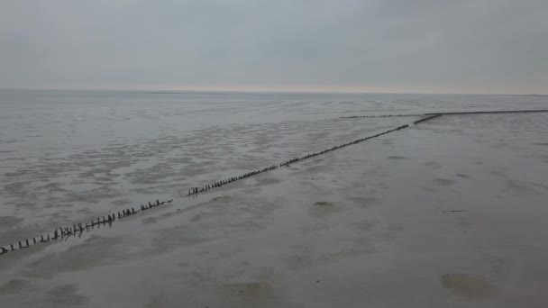 Mar Wadden Unesco Parque Nacional Cerca Isla Mand Jutland Mar — Vídeo de stock