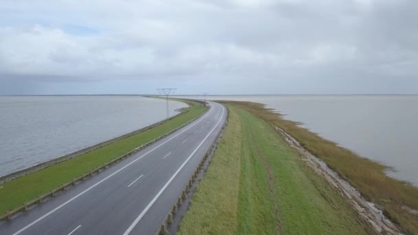 Příjezdová Cesta Ostrov Romo Dánském Národním Parku Waddenské Moře — Stock video