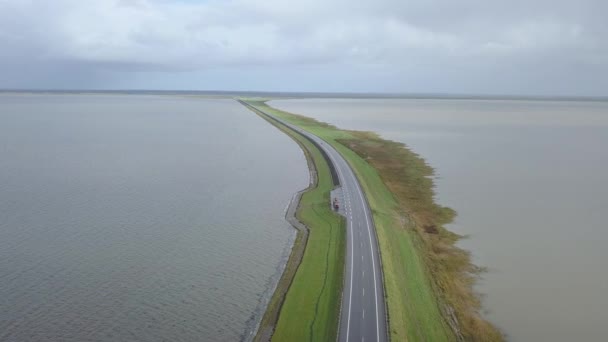 Дорога Острову Ромо Национальном Парке Danish Wadden — стоковое видео