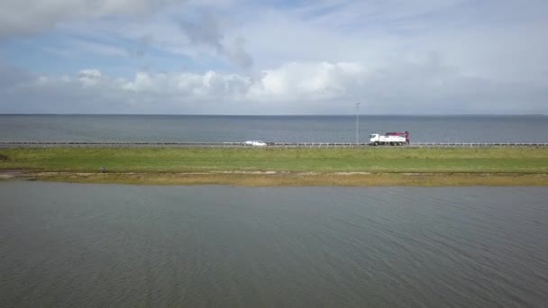 Toegangsweg Naar Het Eiland Romo Nationaal Park Deense Waddenzee — Stockvideo