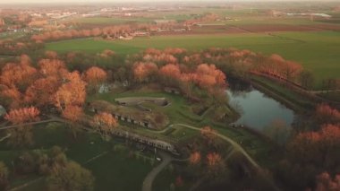 'Fort bij Vechten' in sonbahar günündeki hava görüntüsü