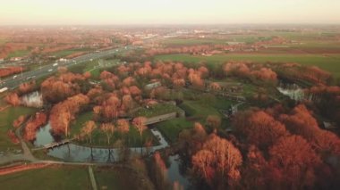 'Fort bij Vechten' in sonbahar günündeki hava görüntüsü