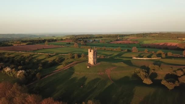 Broadway Tower Una Locura Broadway Hill Cerca Del Gran Pueblo — Vídeo de stock