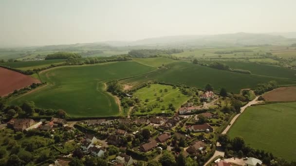Воздух Холмов Между Голубым Якорем Майнхедом Сомерсете Англия — стоковое видео