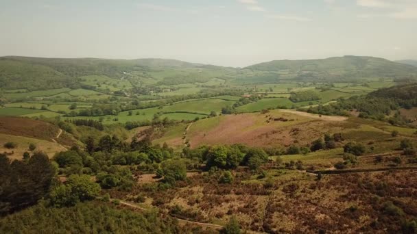 Pemandangan Udara Taman Nasional Exmoor Dengan Titik Tertinggi Dunkery Beacon — Stok Video