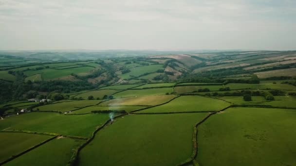 Vista Aérea Parque Nacional Exmoor Com Ponto Mais Alto Dunkery — Vídeo de Stock