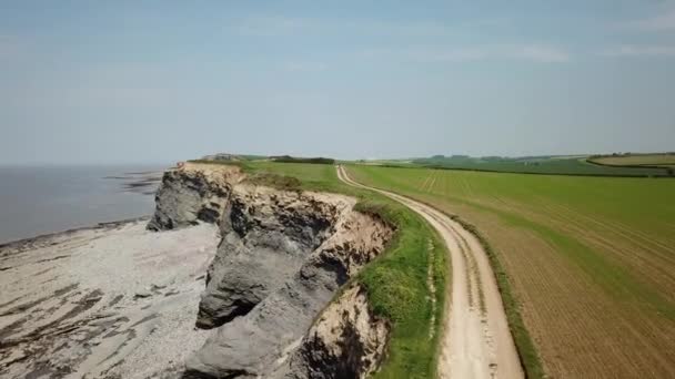 Kilve Stranden Känd För Att Vara Jurassic Kusten Bristol Channel — Stockvideo