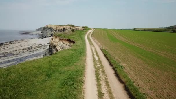 Kilve Stranden Känd För Att Vara Jurassic Kusten Bristol Channel — Stockvideo