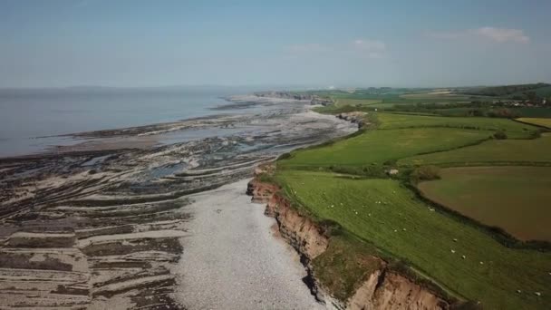 Kilve Pláž Proslulá Tím Jurské Pobřeží Bristol Channel — Stock video