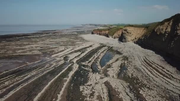 Kilve Plaża Słynie Jurajskiego Wybrzeża Bristol Channel — Wideo stockowe