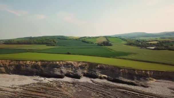 Kilve Praia Famosa Por Ser Costa Jurássica Canal Bristol — Vídeo de Stock