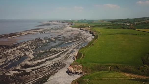 Παραλία Kilve Φημίζεται Για Την Jurassic Ακτή Στο Bristol Channel — Αρχείο Βίντεο