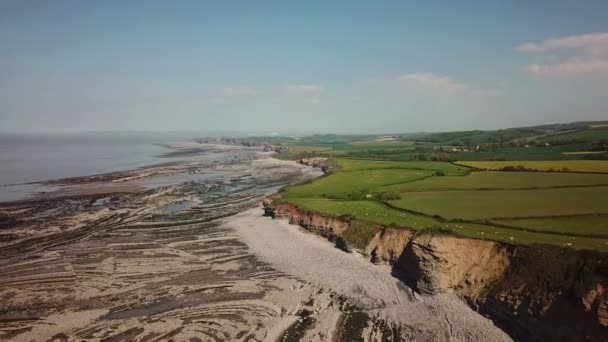 Kilve Plaża Słynie Jurajskiego Wybrzeża Bristol Channel — Wideo stockowe