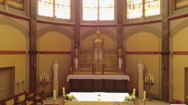 Hollanda, Hoorn 'daki güzel Katolik Koepelkerk kilisesinin görüntüleri.