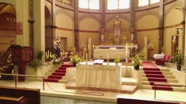 Hollanda, Hoorn 'daki güzel Katolik Koepelkerk kilisesinin görüntüleri.