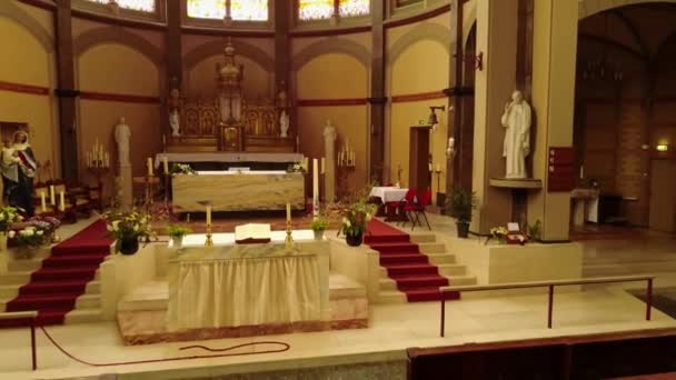 Rekaman Indah Gereja Katolik Koepelkerk Dengan Organ Hoorn Belanda — Stok Video