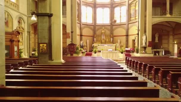 Rekaman Indah Gereja Katolik Koepelkerk Dengan Organ Hoorn Belanda — Stok Video