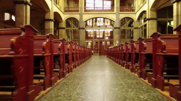 Beeldmateriaal Van Prachtige Katholieke Koepelkerk Met Orgel Hoorn Nederland — Stockvideo