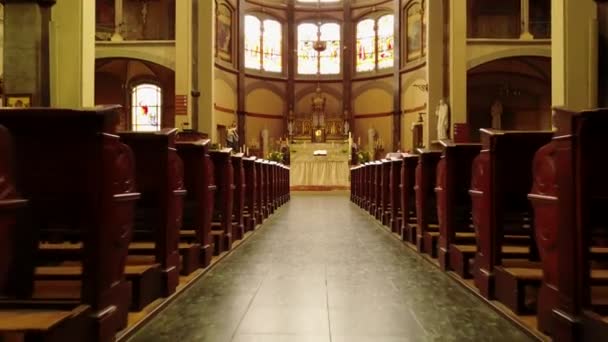 Záběry Krásného Katolického Kostela Koepelkerk Varhanami Hoornu Nizozemsko — Stock video