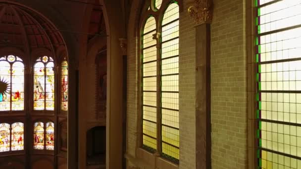 Beeldmateriaal Van Prachtige Katholieke Koepelkerk Met Orgel Hoorn Nederland — Stockvideo